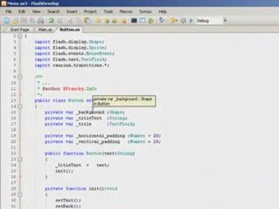 Tutoriel Vidéo: Créer un menu en AS3