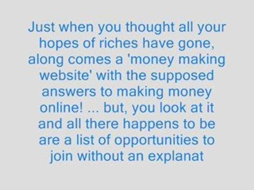 Not Another "How to Make Money" Site!