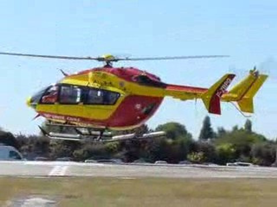 décollage de l'hélico