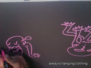 PINK ON BLACK DOODLE by WILLPILL PENTICTON, BC, CANADA