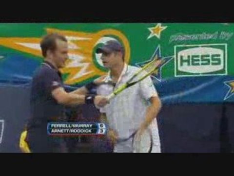 Andy Roddick and Will Arnett vs Andy Murray and Will Ferre