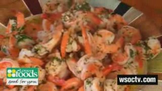 Shrimp Scampi with a Tomato and Cucumber Salad on the Side