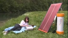 Panneau solaire photovoltaïque portatif souple avec batterie
