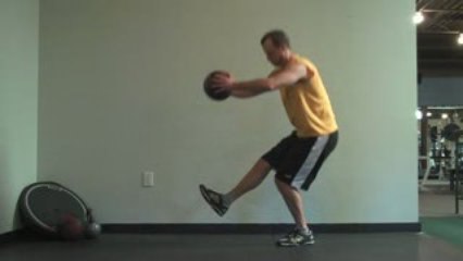 Pistol w/ Medicine Ball - One Leg Squat