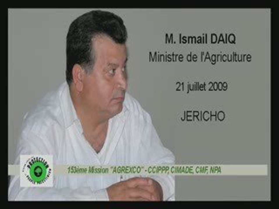 La 153è rencontre le ministre Palestinien de l'agriculture