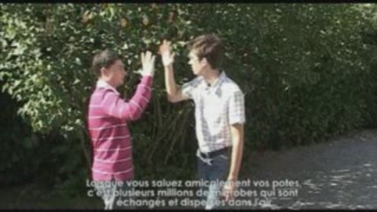 Parodie Pub Grippe A INPES - Prévention Contacts Physiques