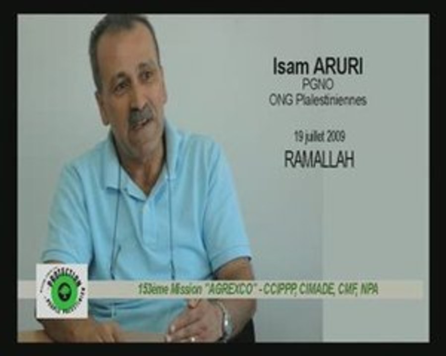 Isam Aruri, membre de PNGO Palestine