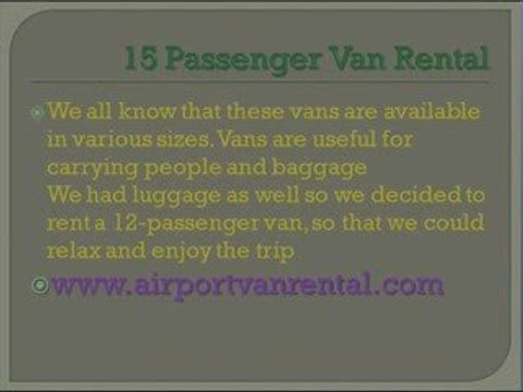 Airport Van Rentals In Los Angeles,San Francisco,California,