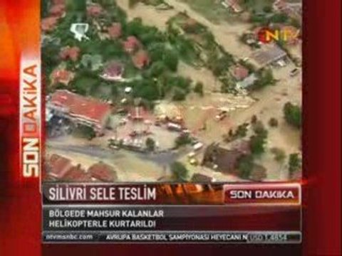 Silivri Tekirdağ ve selimpaşa da sel Trakya sular altında