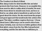 The Creatures Need of Allah