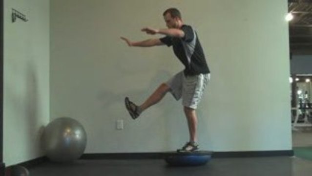 Pistol on a Bosu Ball - One Leg Squat