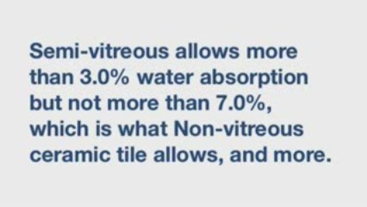 What is tile moisture absorption ratings?
