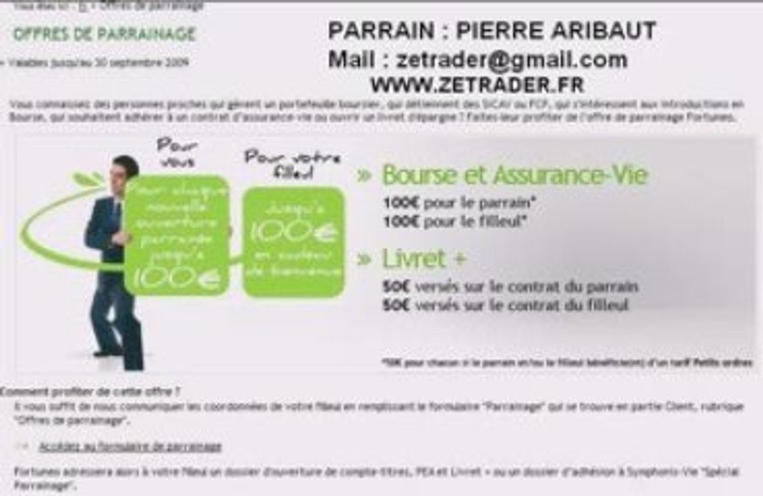 parrainage fortuneo livret + assurance-vie parrain fortuneo
