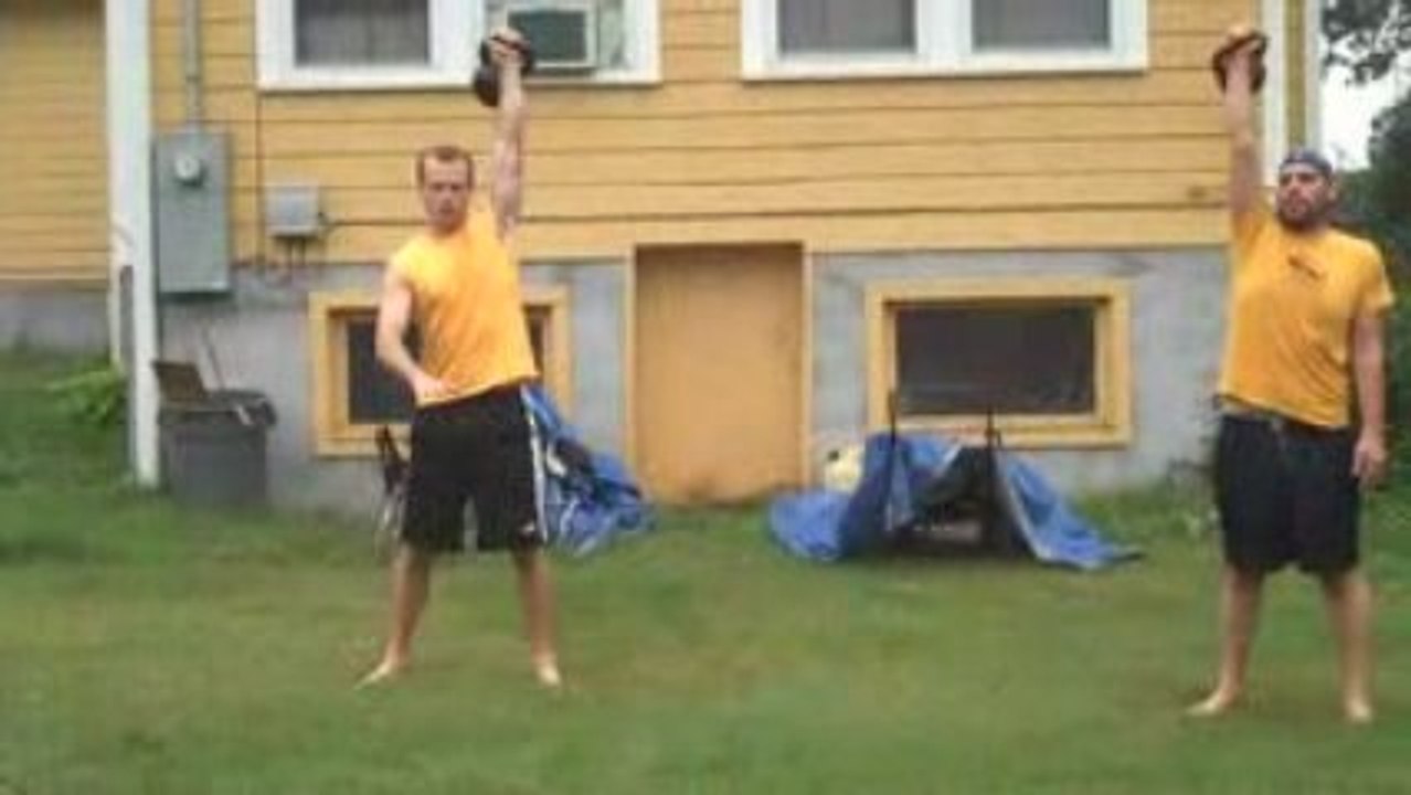 Front Squat to Overhead Press w/ Kettlebells