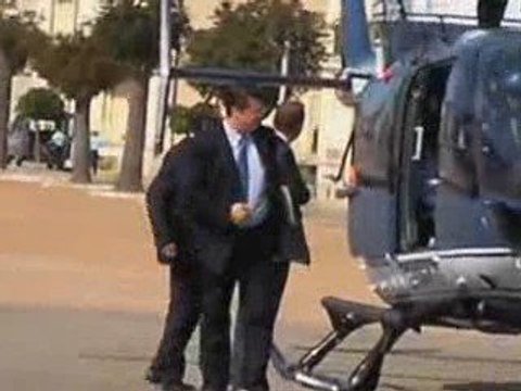 Montluçon : Brice Hortefeux arrive à l'Ecole de Gendarmerie