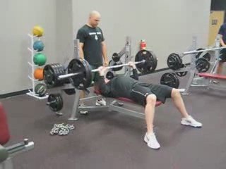 Hockey Training Bench Press with 3 Second Negative
