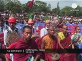 Protestation de partisans maoïstes à Katmandu