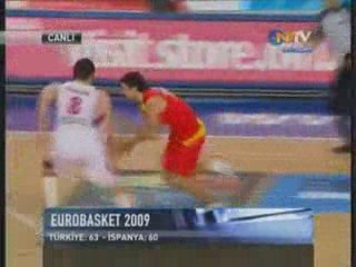 Block by Omer Asik (Turkiye Vs. Spain Eurobasket 2009)