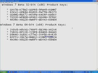 Windows 7 BETA CD-Keys