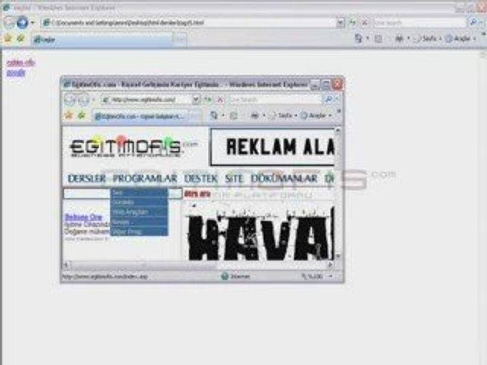 Htmlde Link İşlemleri 2