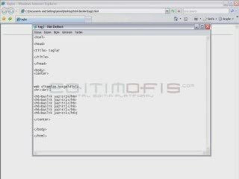 Htmlde Marquee, Hr, H Tagları