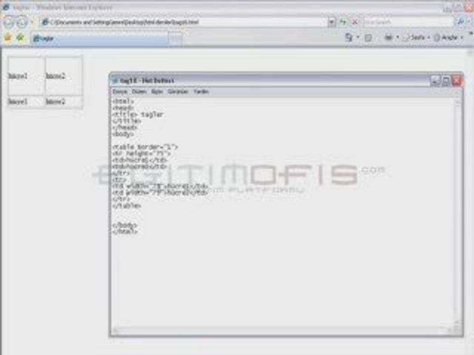 Htmlde Tablo İşlemleri 2