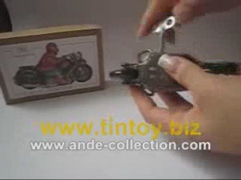 Tin Toy Wind Up Motorcycle with Rider #MS448