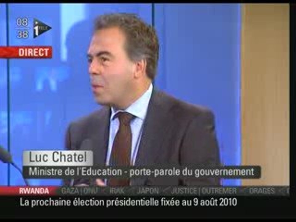 Luc Chatel invité d'iTélé - 16 septembre 2009
