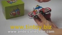 Tin Toy Wind Up Motorcycle with Side Car and Riders #MS281