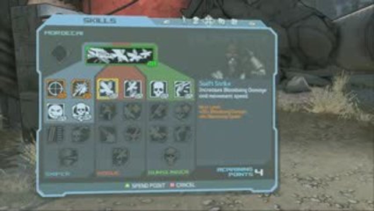 Borderlands - Les menus