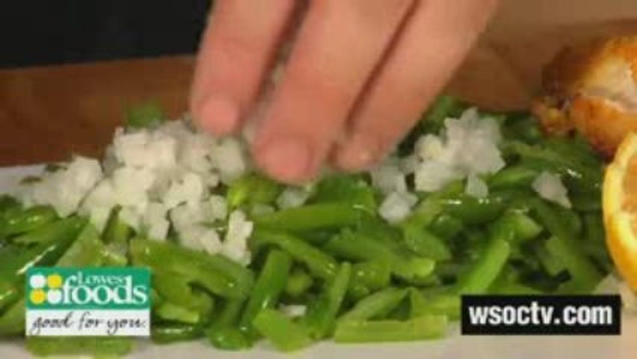 Country Style Catfish with Green Beans and Sweet Onions