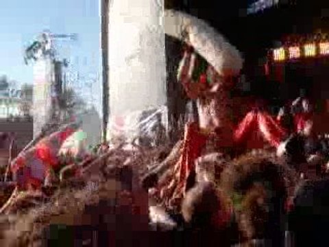 Un punk sur la tronche à la fête de l'huma au Wampas