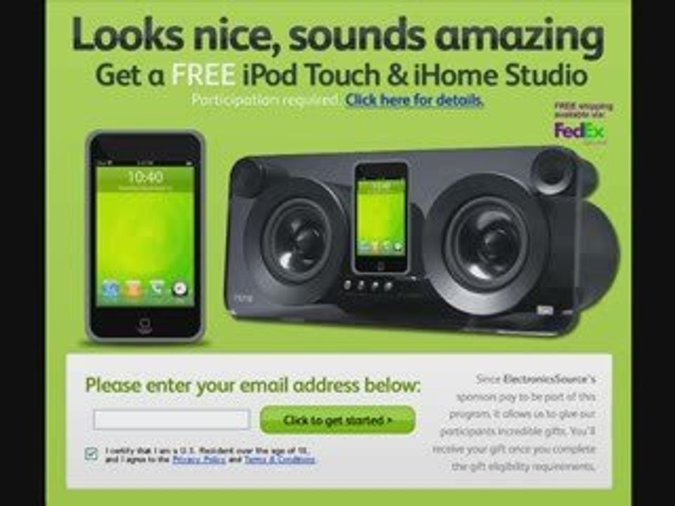 Get a FREE iPod Touch & iHome Studio