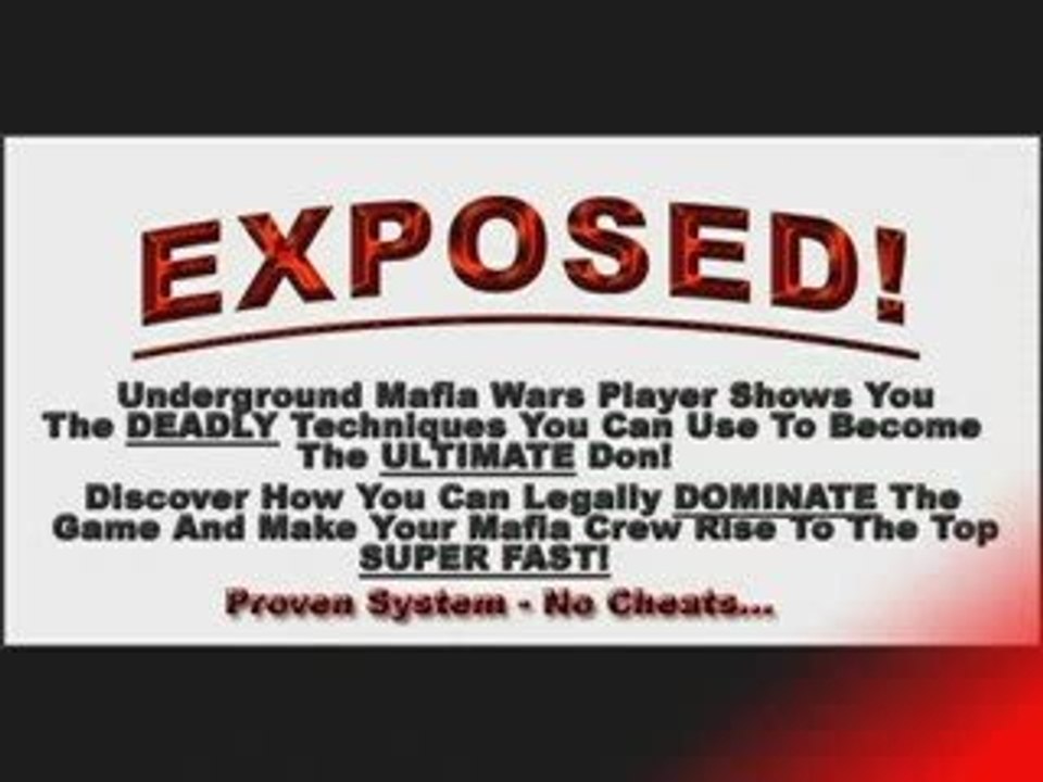 Mafia Wars Exposed (Top Tips, Real Cheats)