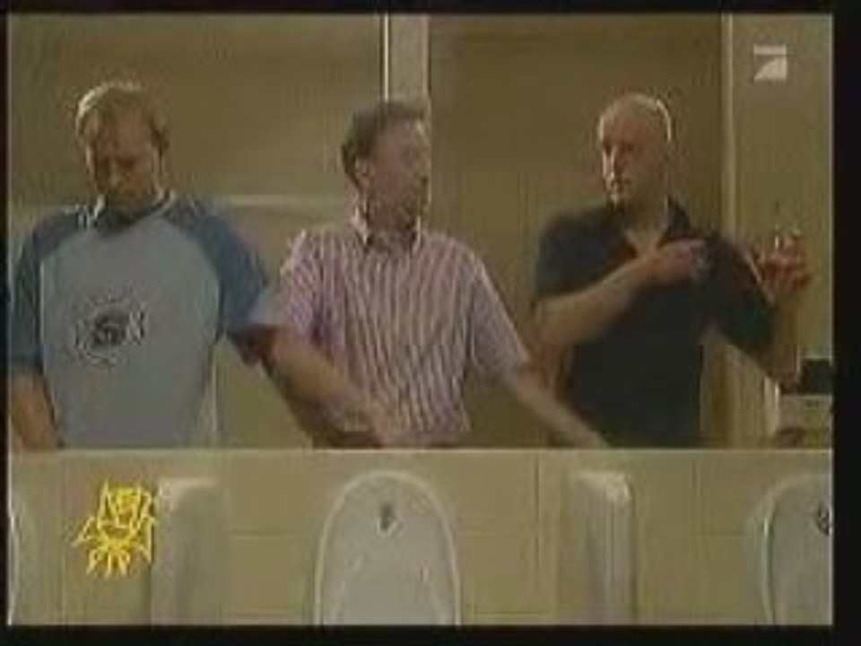 Funny Beer Commercial-3 mans in the WC