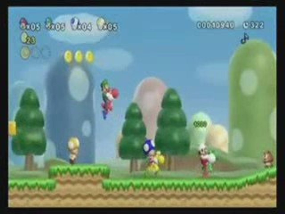 New Super Mario Bros.Wii E3 trailer.