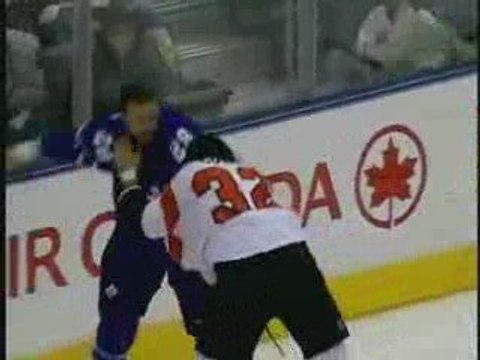 Riley Cote vs Colton Orr MAPLE LEAFS vs FLYERS 91909