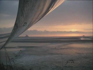 Mascaret au coucher du soleil