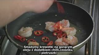Krewetki z chilli i pietruszką. Food Spy Info report