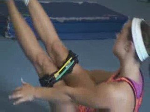 Gymnastics Hip strength training with resistance bands