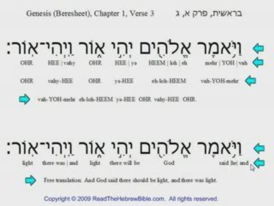 Read the Hebrew Bible: Sample Lesson