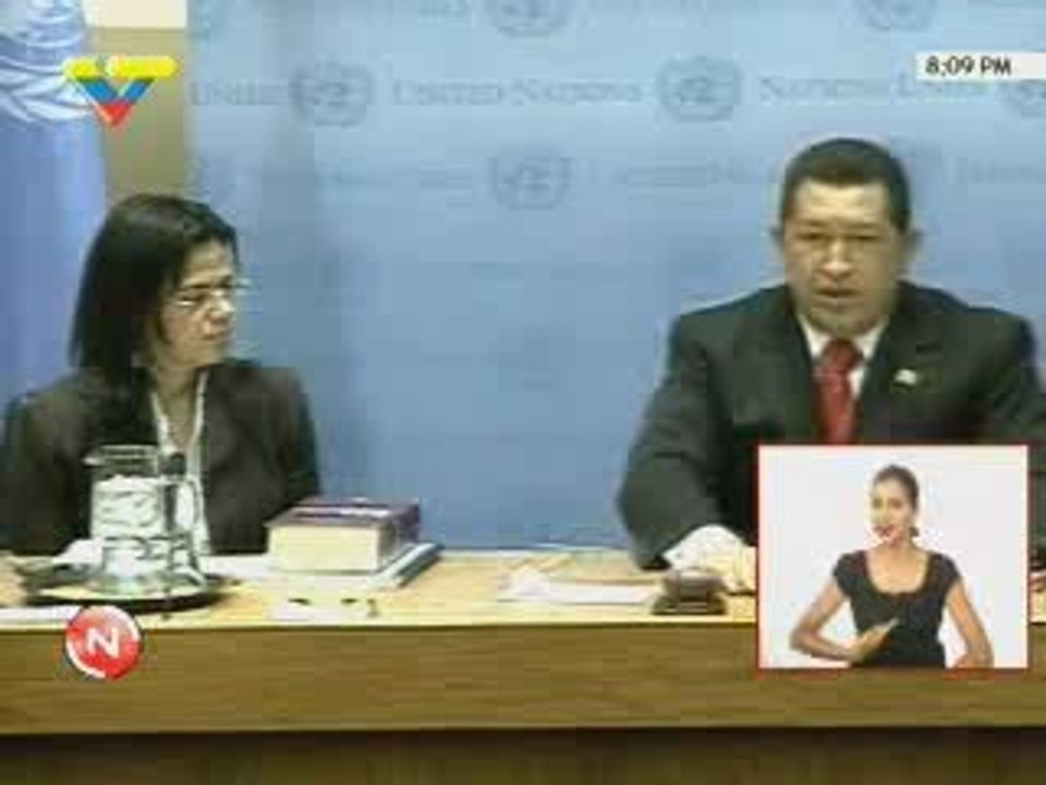 Reporte VTV Chavez rueda prensa NY 240909