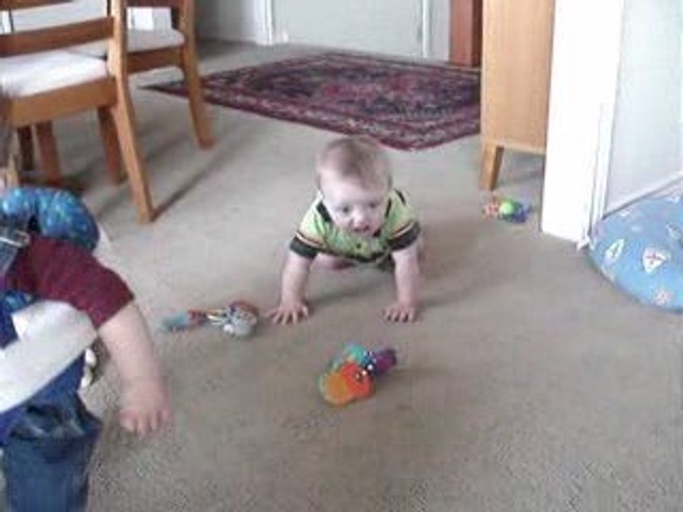 Rafael trying hard to crawl