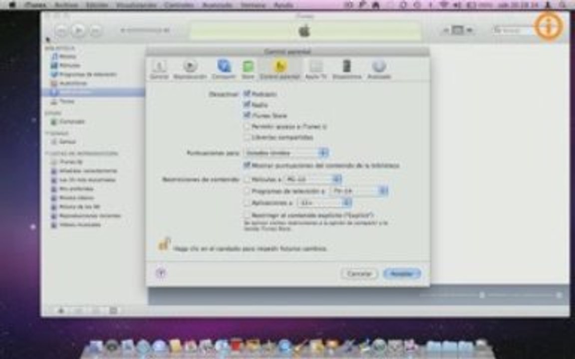 Descativar iTunes Store en iTunes 9