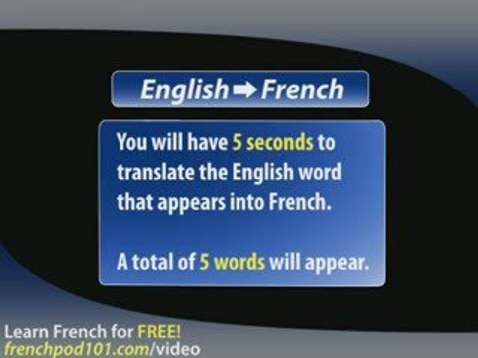 Learn French - French Video Vocabulary Newbie series #1