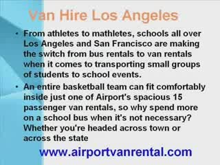 8,12 And 15 Passenger Van Rental In Los Angeles.