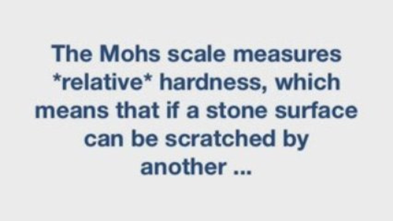 Mohs Scale for stone tiles and surfaces