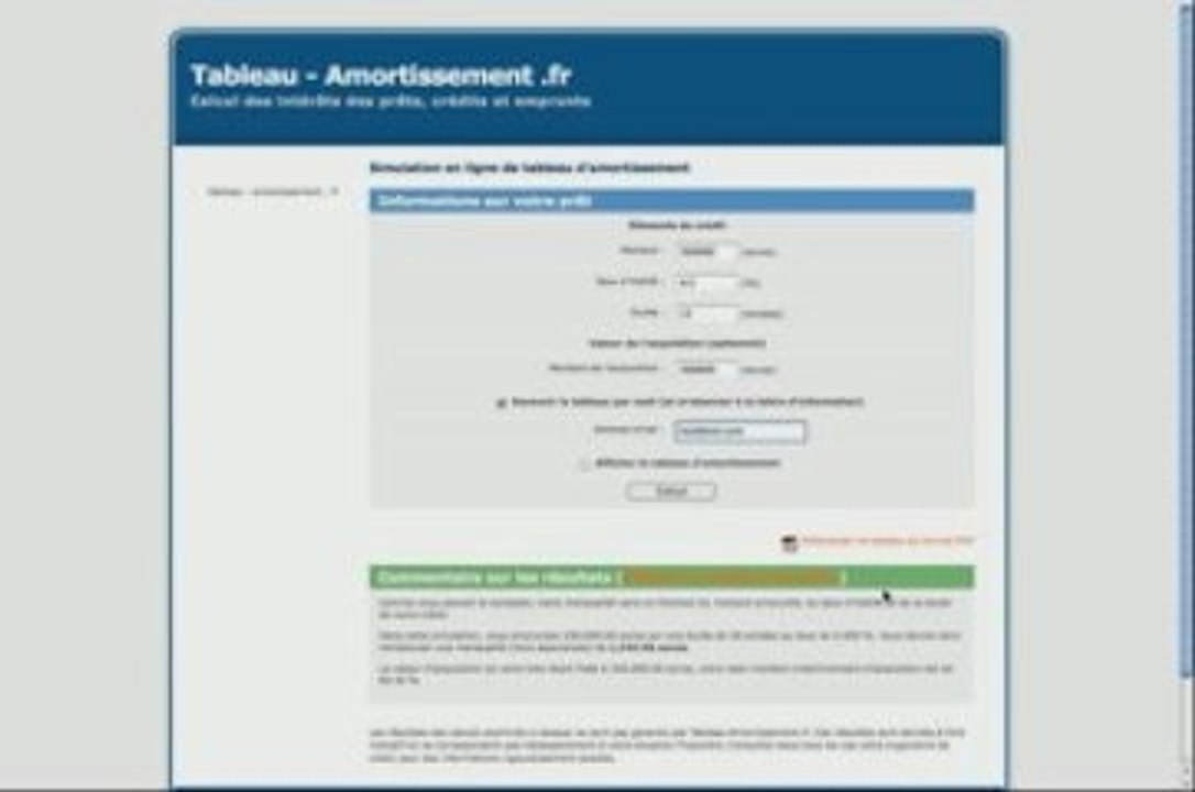 Tableau d'amortissement