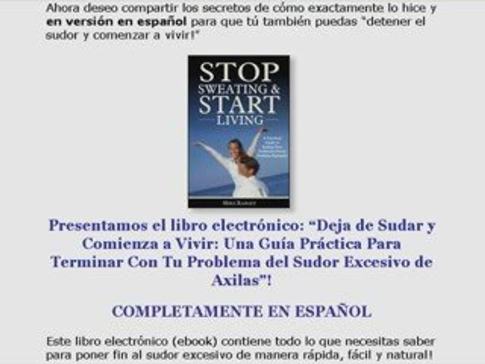 DEJA DE SUDAR Y EMPIEZA A VIVIR!!