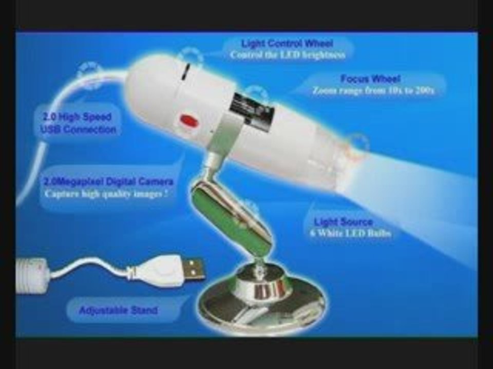 Digital USB Microscope 2 Megapixel Photocamera 200x